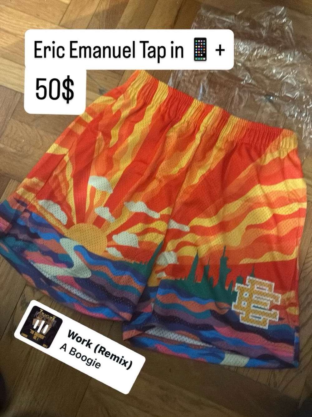 Eric Emanuel Orange Yellow Sunset Mesh Shorts